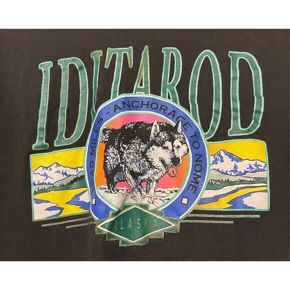 Vintage Iditarod Large T-shirt Alaska Dog 1049 Miles ANCHORAGE to NOME USA - Picture 3 of 6